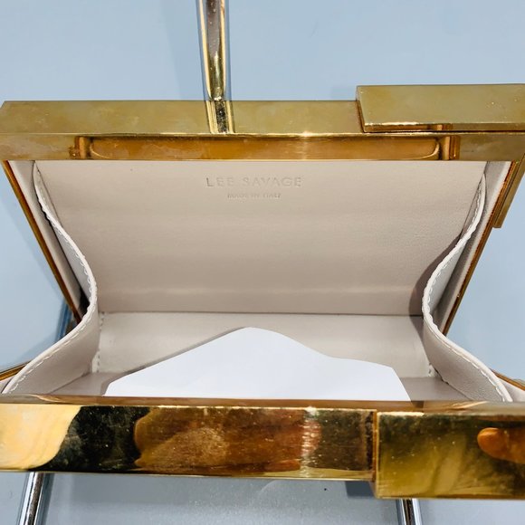 Lee Savage Hard Shell Rose Gold Metal Clutch - Picture 7 of 7